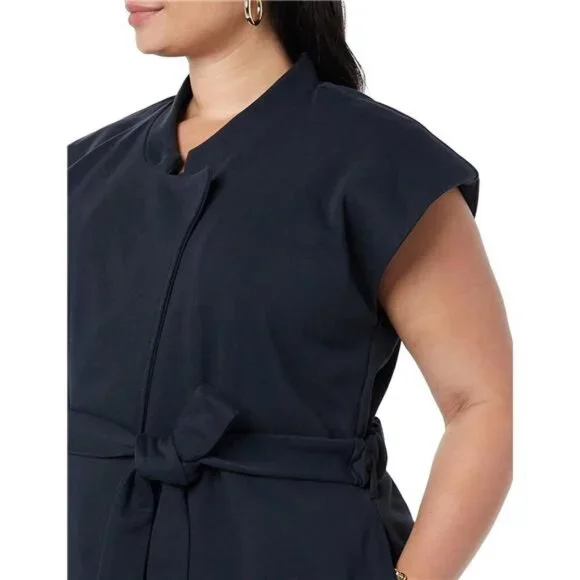 Women's Zuri Wrap Vest French Terry Knit Elastic Belt Pockets